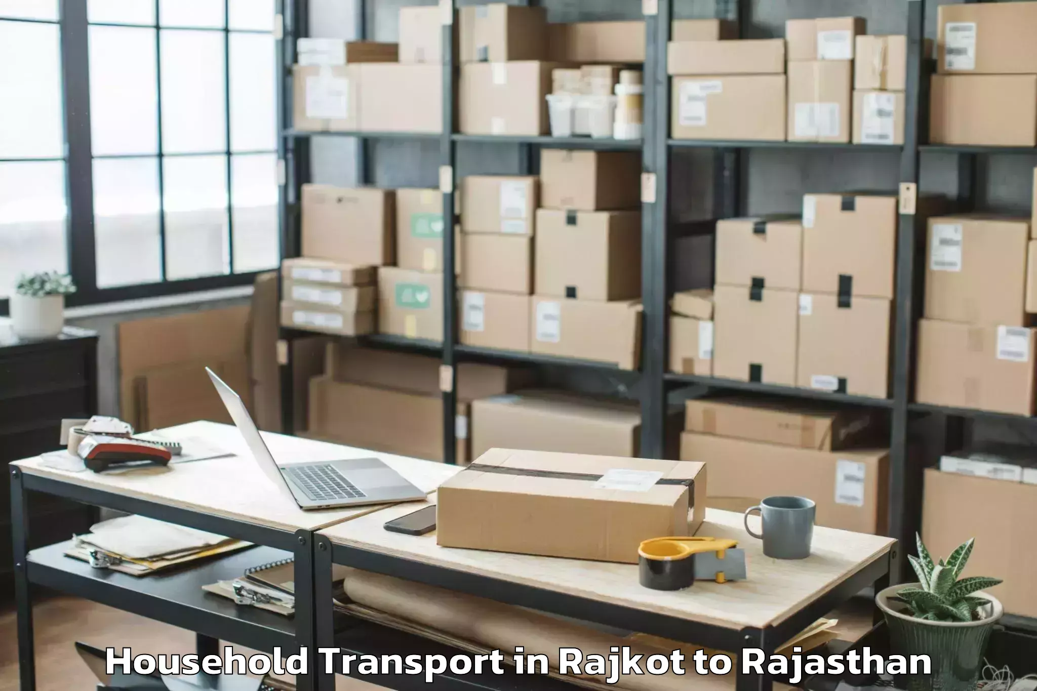 Top Rajkot to Shahpura Household Transport Available